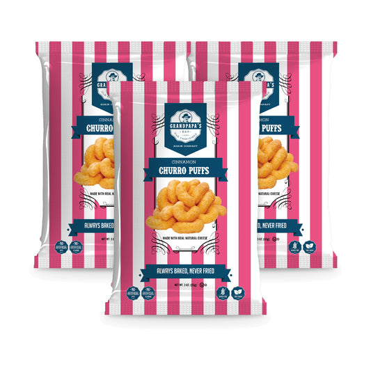 Grandpapa's Cinnamon Churro Puffs 3oz 3-Pack