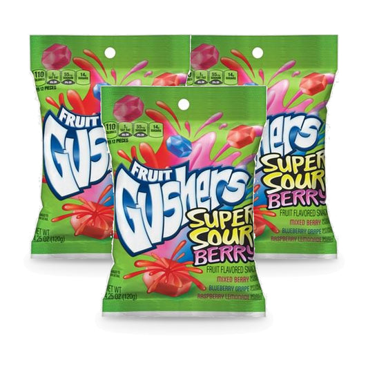 Gushers Sour Berry 4.25oz Peg Bag 3-Pack
