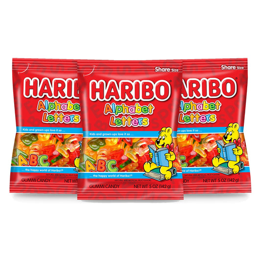 Haribo Alphabet Letters 5oz Peg Bag 3-pack