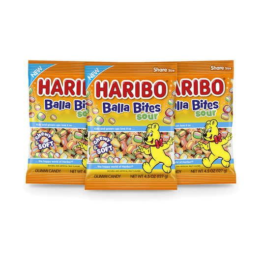 Haribo Balla Bites Sour 4.5oz Peg Bag 3-pack