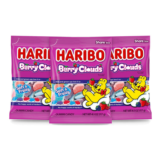 Haribo Berry Clouds 4.1oz Peg Bag 3-pack