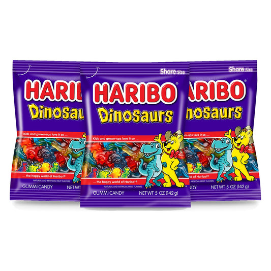 Haribo Dinosaurs 5oz Peg Bag 3-pack