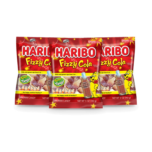 Haribo Fizzy Cola 5oz Peg Bag 3-pack