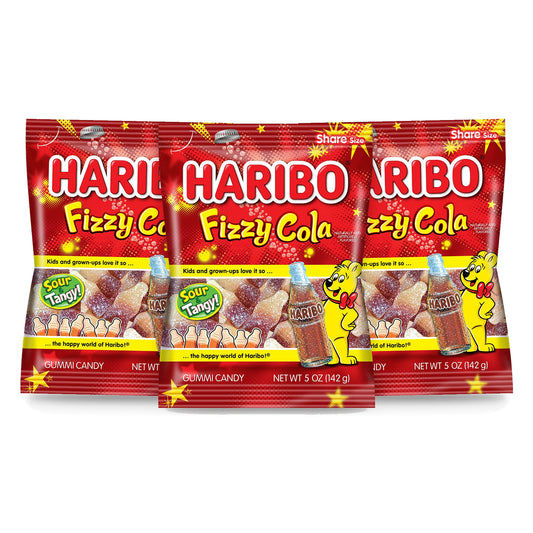 Haribo Fizzy Cola 5oz Peg Bag 3-pack