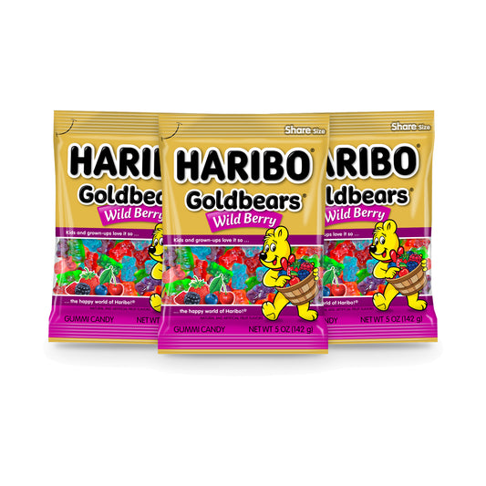 Haribo Goldbears Wild Berry 5oz Peg Bag 3-pack
