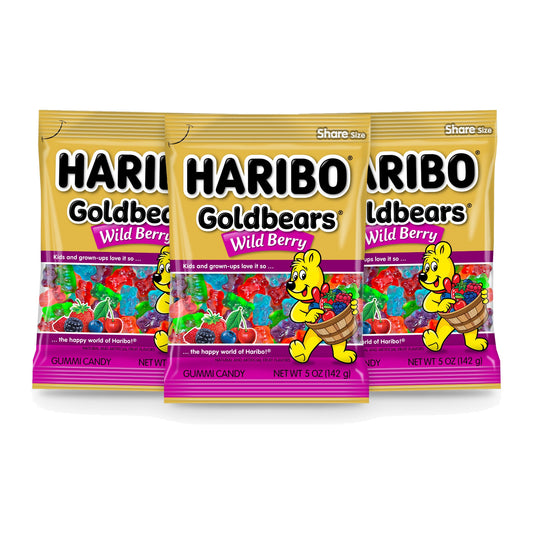 Haribo Goldbears Wild Berry 5oz Peg Bag 3-pack
