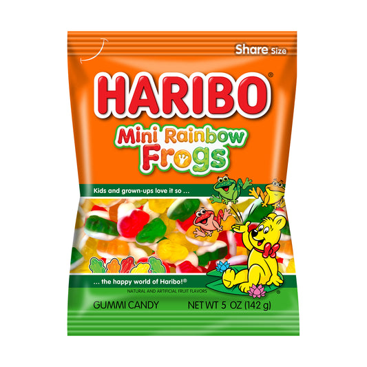Haribo Mini Rainbow Frogs 5oz Peg Bag