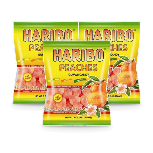 Haribo Peaches 5oz Peg Bag 3-Pack