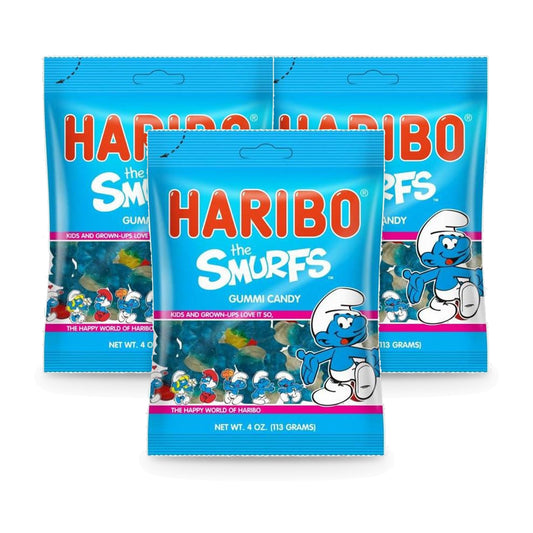 Haribo Smurfs 4oz Peg Bag 3-Pack