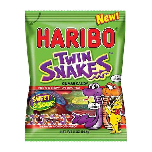 Haribo Twin Snakes 5oz Peg Bag pack — full package