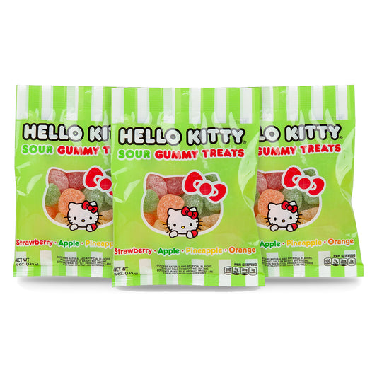 Hello Kitty Sour Gummy Treats 5oz Peg Bag 3-pack
