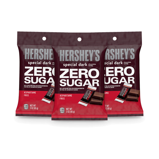 Hershey's SPECIAL DARK Zero Sugar Chocolate Candy 3oz Bags 3-Pack
