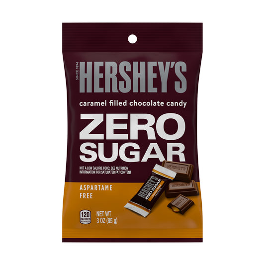 Hershey's Zero Sugar Caramel Filled Chocolate Candy 3oz Bags