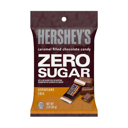 Hershey's Zero Sugar Caramel Filled Chocolate Candy 3oz Bags