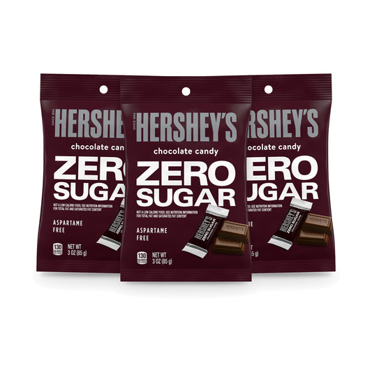 Hershey's Zero Sugar Milk Chocolate Candy 3oz Bags 3-Pack