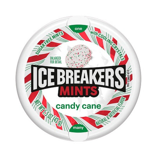 Ice Breakers Candy Cane Sugar-Free Mints 1.5oz Tins
