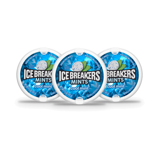 Ice Breakers Cool Mint Sugar-Free Mints 1.5oz Tins 3-Pack