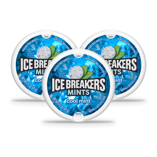 Ice Breakers Cool Mint Sugar-Free Mints 1.5oz Tins 3-Pack