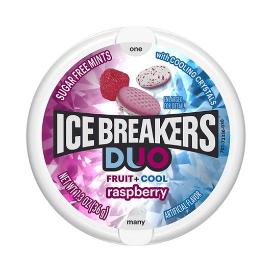 Ice Breakers Duo Raspberry Sugar-Free Mints 1.3oz Tins