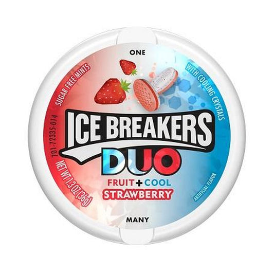 Ice Breakers Duo Strawberry Sugar-Free Mints 1.3oz Tins