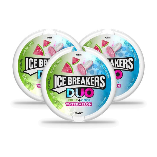 Ice Breakers Duo Watermelon Sugar-Free Mints 1.3oz Tins — 3-Pack