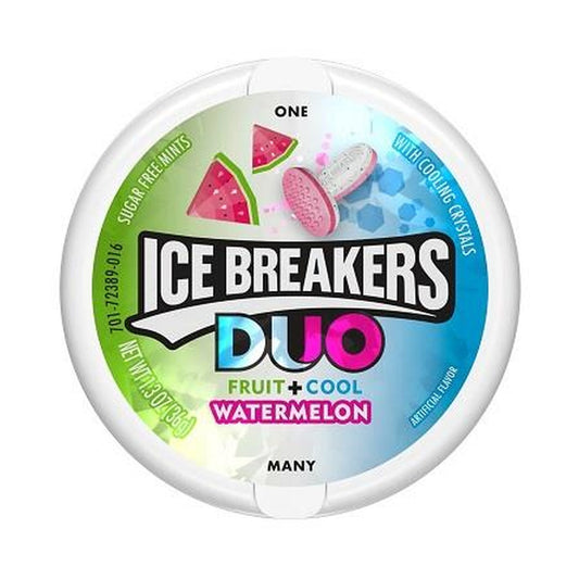 Ice Breakers Duo Watermelon Sugar-Free Mints 1.3oz Tins