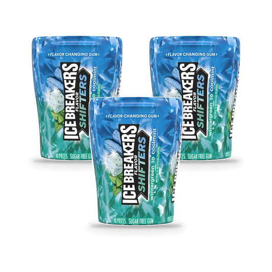 Ice Breakers Flavor Shifters Wintergreen to Cool Mint Sugar-Free Gum 3.24oz Bottles 3-Pack