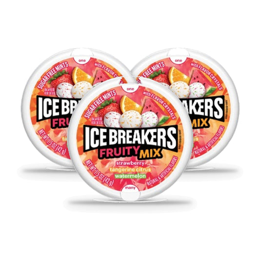 Ice Breakers Fruity Mix Sugar-Free Mints 1.5oz Tins — 3-Pack