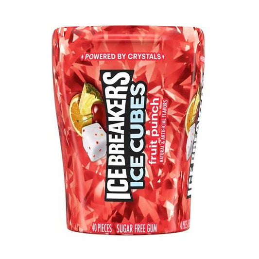 Ice Breakers Ice Cubes Fruit Punch Sugar-Free Gum 3.24oz Bottles