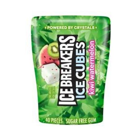 Ice Breakers Ice Cubes Kiwi Watermelon Sugar-Free Gum 3.24oz Bottles