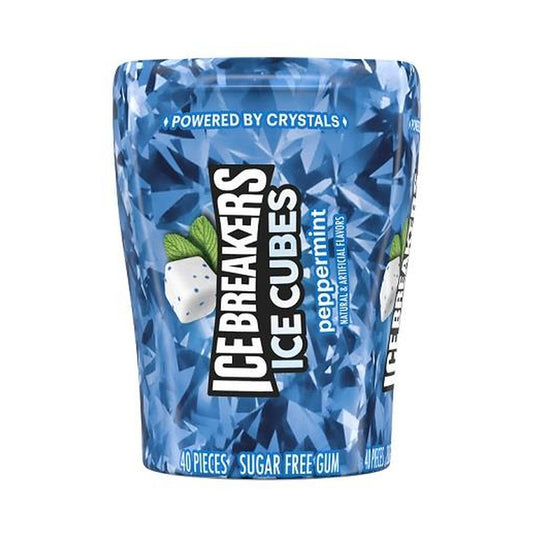Ice Breakers Ice Cubes Peppermint Sugar-Free Gum 3.24oz Bottles (4-Count Box)