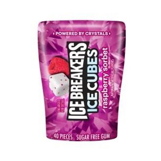 Ice Breakers Ice Cubes Raspberry Sorbet Sugar-Free Gum 3.24oz Bottles