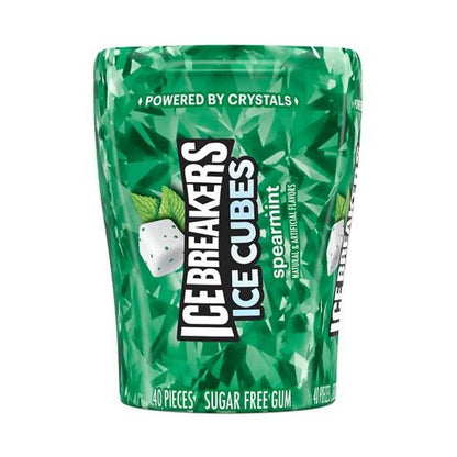 Ice Breakers Ice Cubes Spearmint Sugar-Free Gum 3.24oz Bottles (4-Count Box)