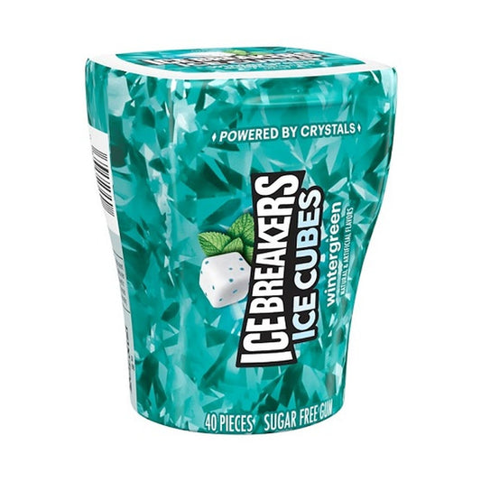 Ice Breakers Ice Cubes Wintergreen Sugar-Free Gum 3.24oz Bottles