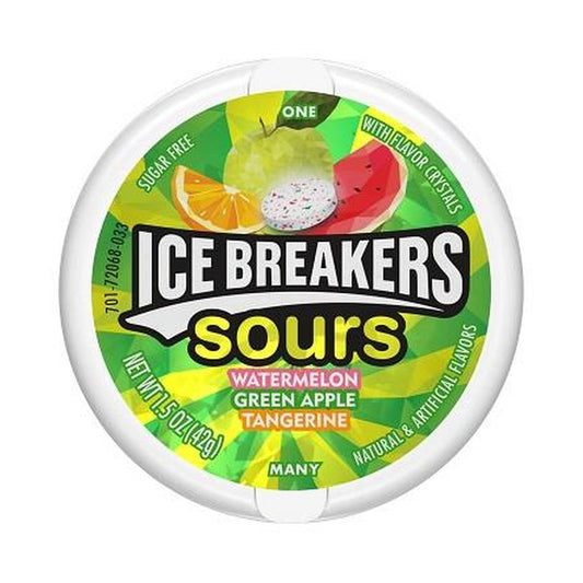 Ice Breakers Sours Sour Fruit Sugar-Free Mints 1.5oz Tins