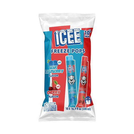 ICEE Freeze Pops Blue Raspberry & Cherry 10ct Bags
