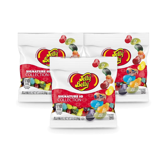 Jelly Belly 10 Flavors 3.5oz Peg Bag 3-Pack