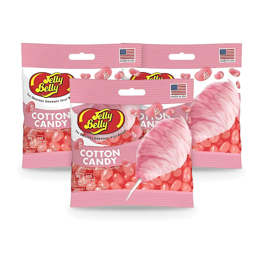Jelly Belly Cotton Candy 3.5oz Peg Bag 3-Pack