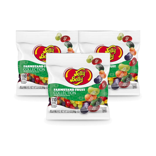 Jelly Belly Farmstand Fruit 3.5oz Peg Bag 3-Pack