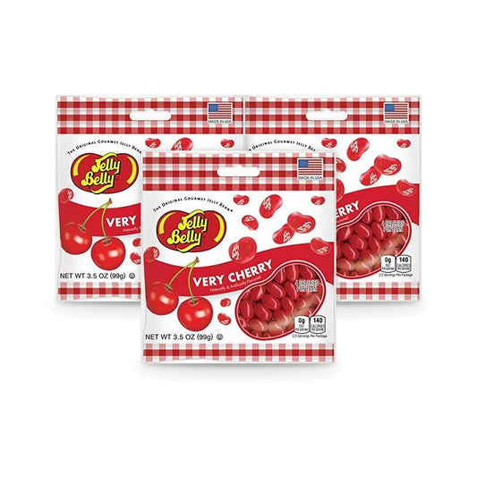 Jelly Belly Very Cherry 3.5oz Peg Bag 3-Pack