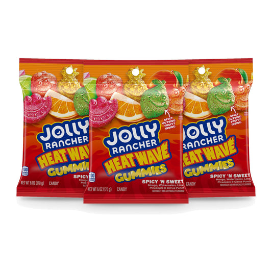 Jolly Rancher Gummies Heat Wave 6oz Peg Bag 3-Pack