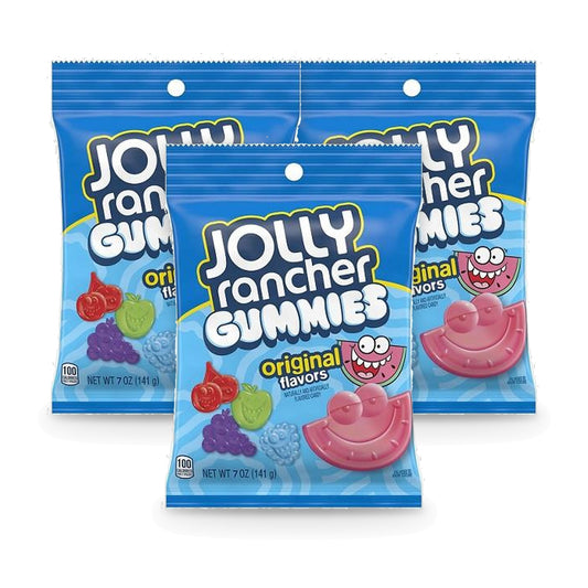 Jolly Rancher Gummies Original 7oz Peg Bags — 3-Pack