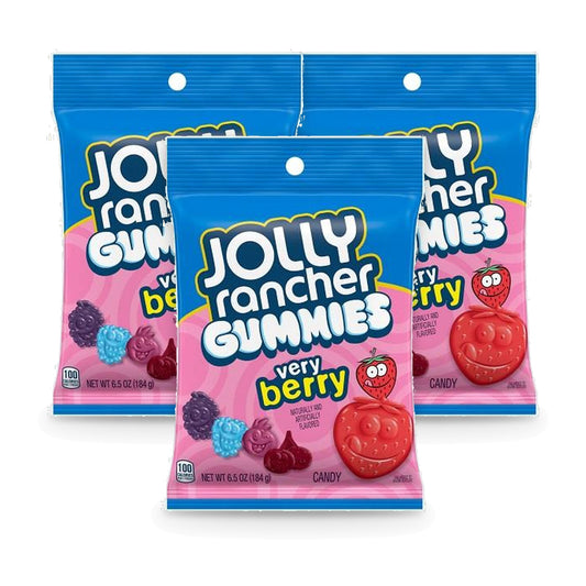 Jolly Rancher Gummies Very Berry 6.5oz Peg Bag 3-Pack