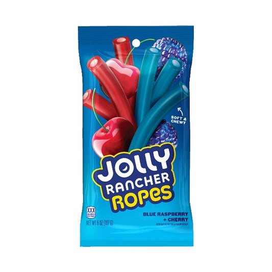 Jolly Rancher Ropes Blue Raspberry & Cherry 6oz Peg Bags