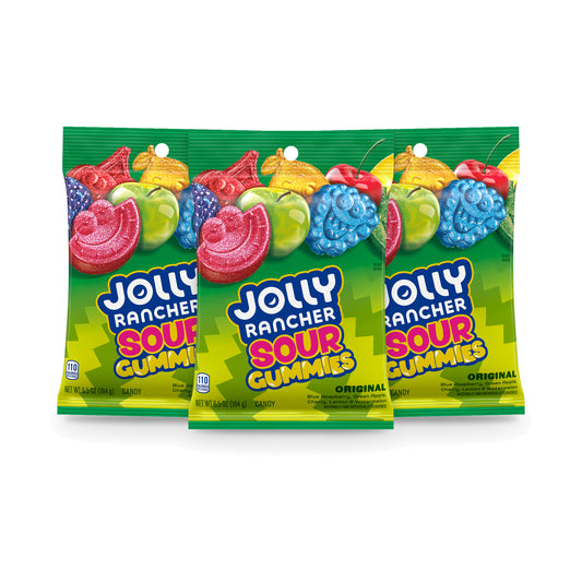 Jolly Rancher Sour Gummies 6.5oz Peg Bags - 3-Pack