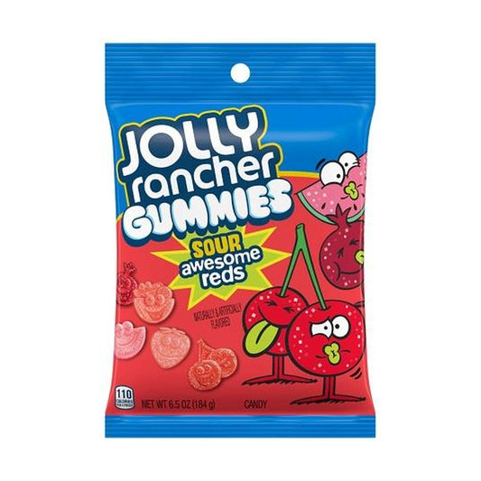 Jolly Rancher Sour Gummies Awesome Reds 6.5oz Peg Bags