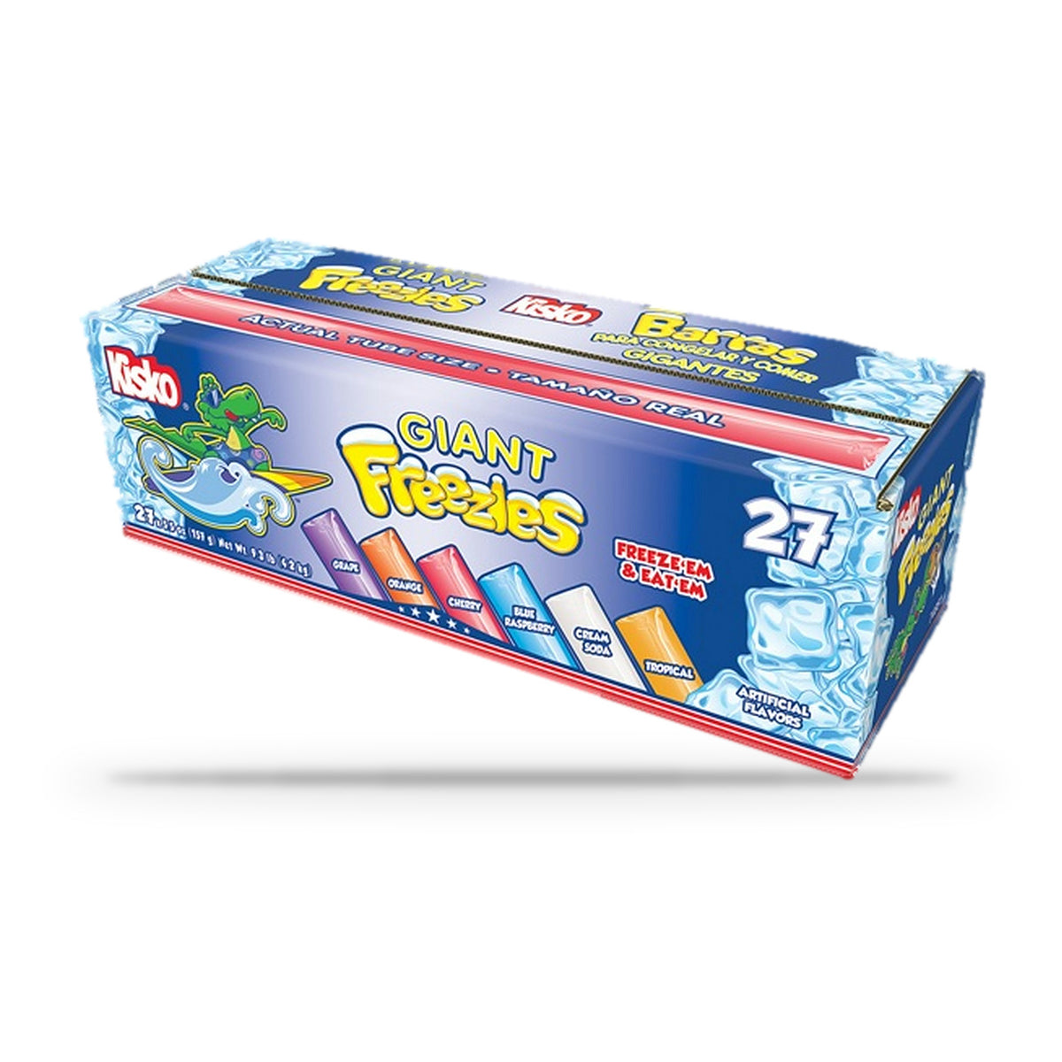 Kisko Giant Freezies 5.5oz, box of 27 freeze pops