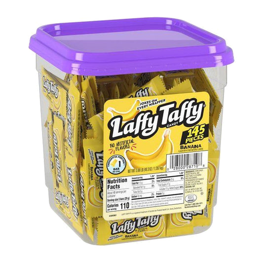 Laffy Taffy Banana Mini Bars 145ct Jar — full package