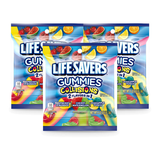Life Savers Gummies Collisions 3.22oz Peg Bag 3-Pack