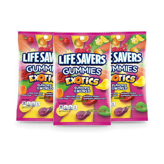 Life Savers Gummies Exotics 7oz Peg Bag 3-Pack